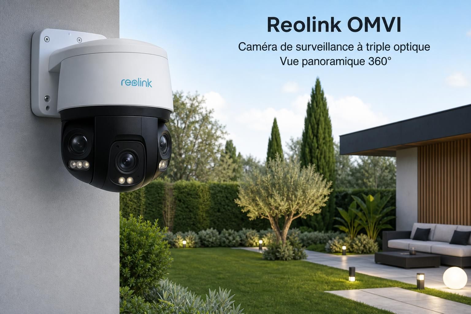 découvrez la reolink omvi, la caméra innovante équipée de triple optique offrant une surveillance panoramique à 360°, idéale pour une sécurité optimale et une couverture complète de votre espace.