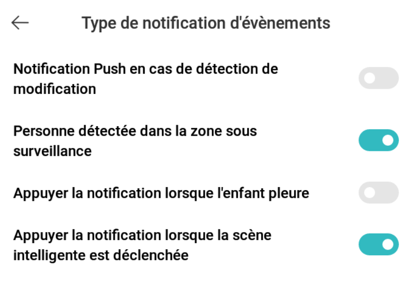 Traduction et précision sur les différentes notifications