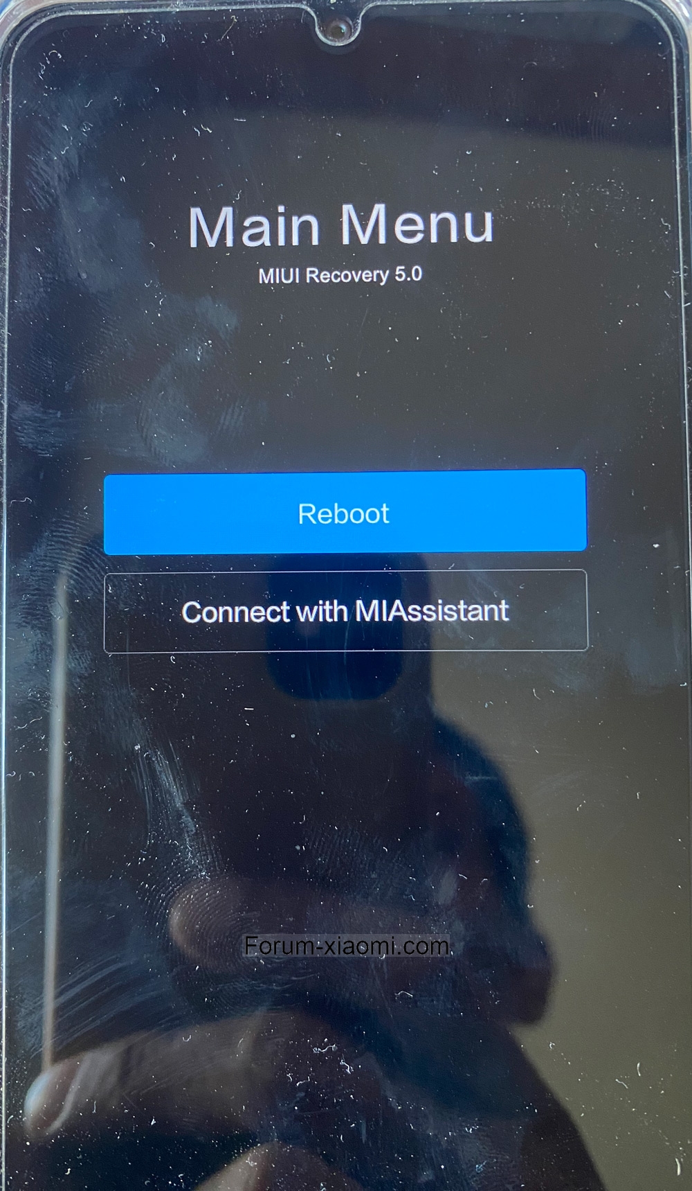 main menu Miui recovery 5.0