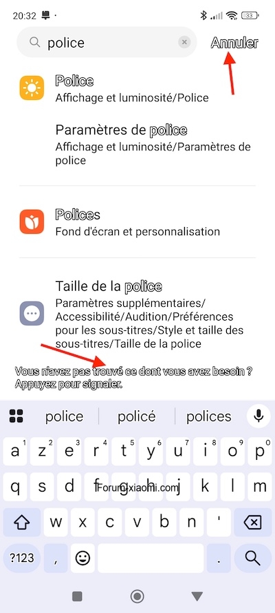 police indésirable impossible à retirer