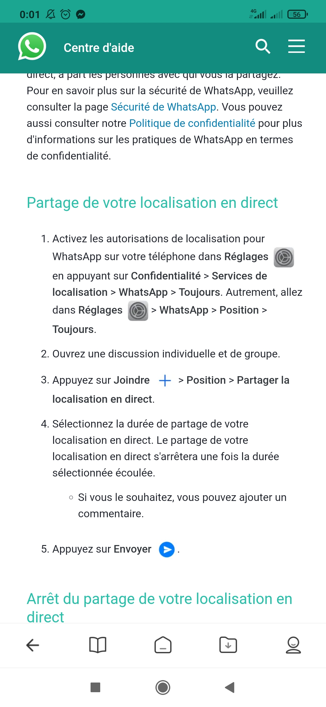Paramètres localisation option "toujours" inaccessible