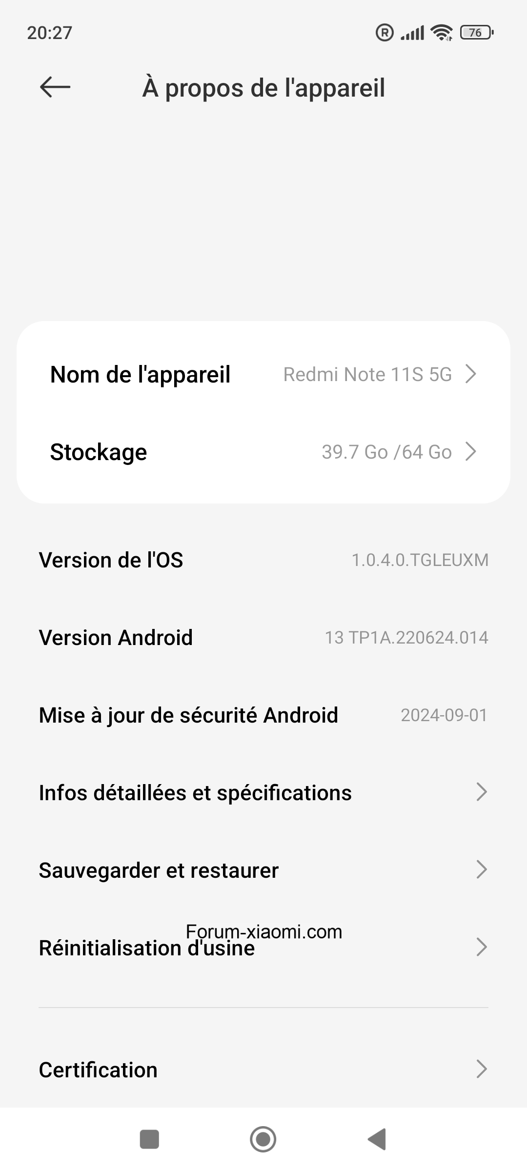 MAJ impossible Redmi 11