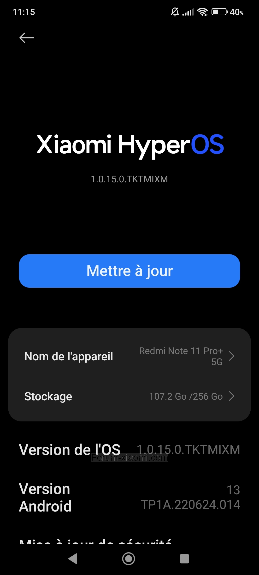 Mise à jour système impossible