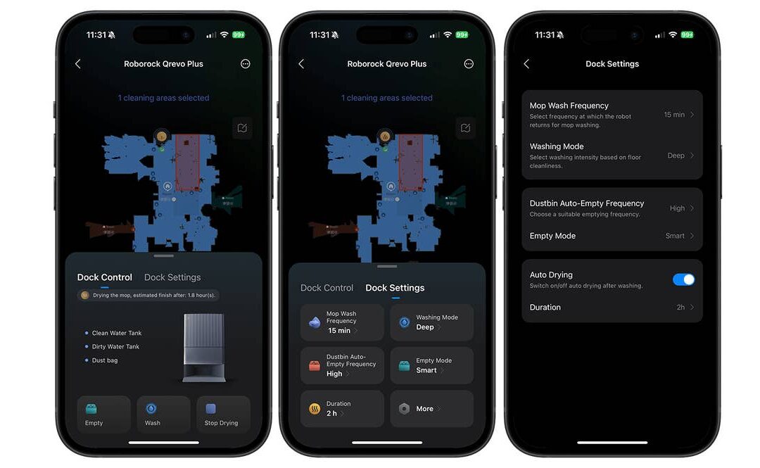 découvrez les différentes options de l'application roborock pour personnaliser le nettoyage de votre aspirateur robot : gestion des zones, programmation, surveillance en temps réel et bien plus encore.