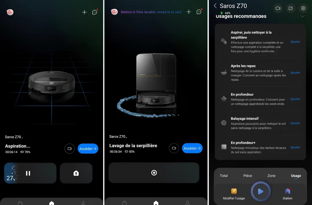 gérez facilement les pièces de votre roborock grâce à une application intuitive, pour un entretien simplifié et une performance optimale.