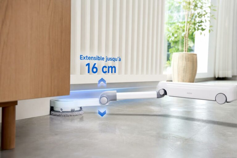 découvrez la mova v70 ultra complete, la serpillière extensible de 16 cm conçue pour atteindre facilement les zones difficiles d'accès et nettoyer efficacement les espaces souvent oubliés.