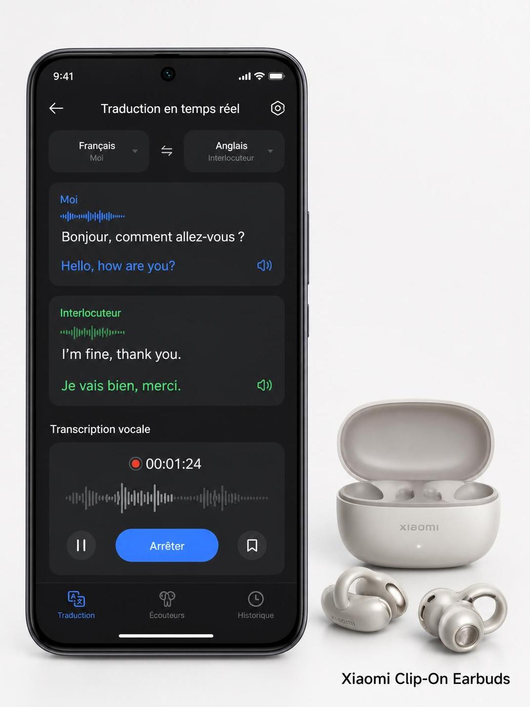 découvrez les xiaomi clip-on earbuds, des écouteurs ouverts innovants offrant traduction ia en temps réel et enregistrement intégré pour une expérience audio intelligente et pratique.