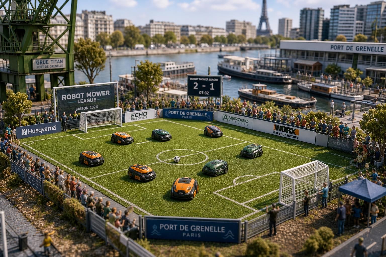 découvrez le robo goal challenge, un tournoi de football innovant organisé par mova où des robots tondeuses s'affrontent dans une compétition passionnante alliant technologie et sport.