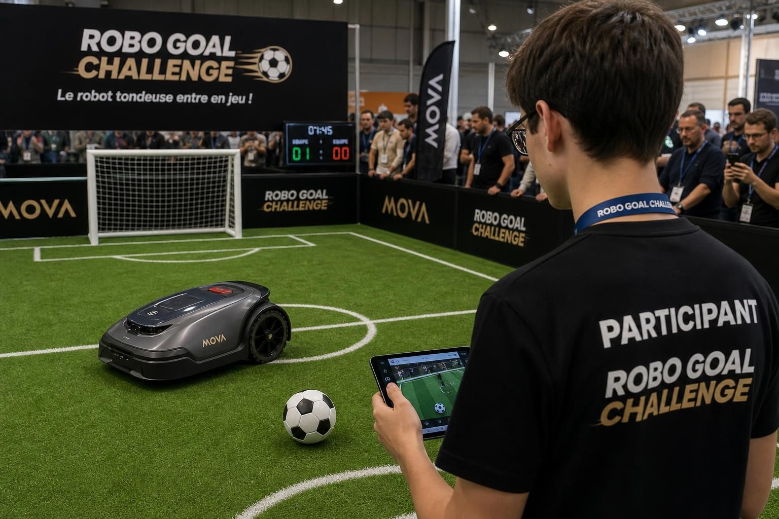 découvrez le robo goal challenge, un tournoi unique organisé par mova où des robots tondeuses s'affrontent dans des matchs de football captivants alliant technologie et compétition.
