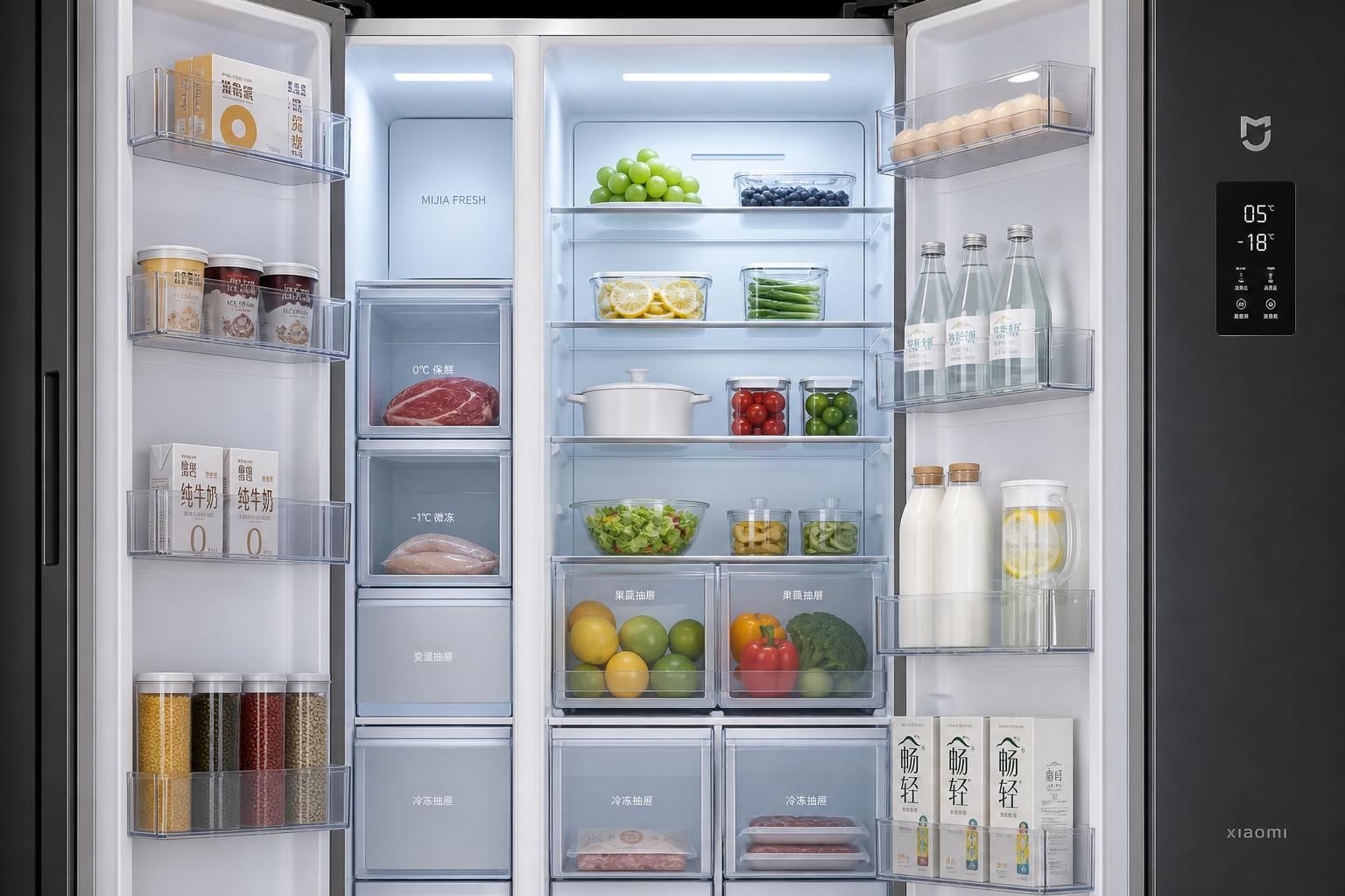 découvrez le réfrigérateur xiaomi mijia side-by-side 621l, un géant connecté avec une capacité exceptionnelle, disponible en france à l'été 2026 pour une cuisine alliant innovation et style.