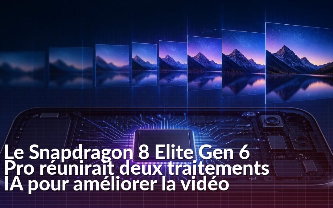 Illustration d’une puce mobile entourée d’images vidéo mises à l’échelle et d’images intermédiaires