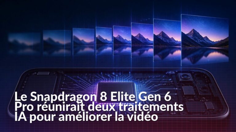 Illustration d’une puce mobile entourée d’images vidéo mises à l’échelle et d’images intermédiaires