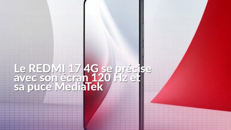 Illustration du REDMI 17 4G avec son grand écran plat de 6,9 pouces