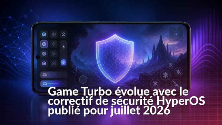 Smartphone Xiaomi affichant Game Turbo avec la mise à jour Sécurité HyperOS 12.7.6