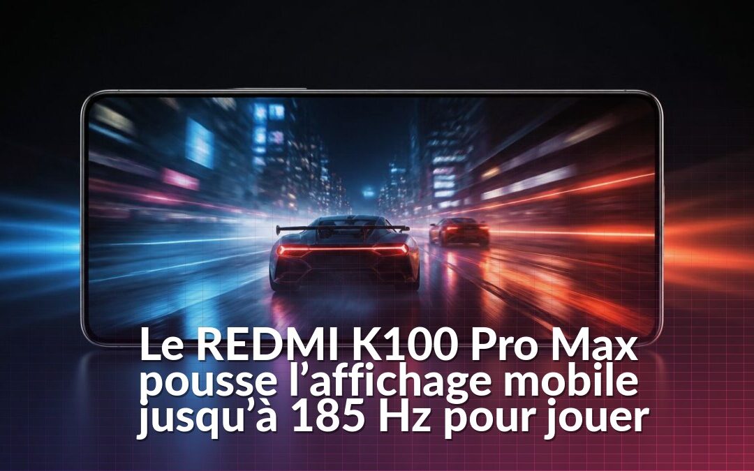 REDMI K100 Pro Max avec écran plat de 6,9 pouces et taux de rafraîchissement de 185 Hz