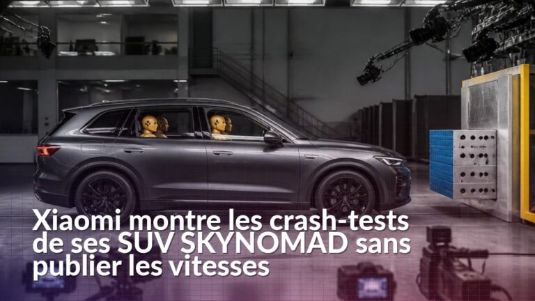 SUV Xiaomi SKYNOMAD pendant un essai de collision présenté dans la vidéo de la marque