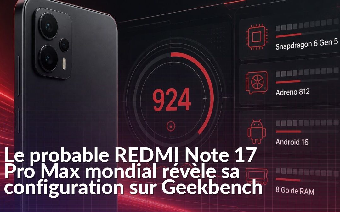 Probable REDMI Note 17 Pro Max avec Snapdragon 6 Gen 5, Android 16 et 8 Go de RAM
