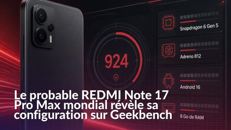 Probable REDMI Note 17 Pro Max avec Snapdragon 6 Gen 5, Android 16 et 8 Go de RAM
