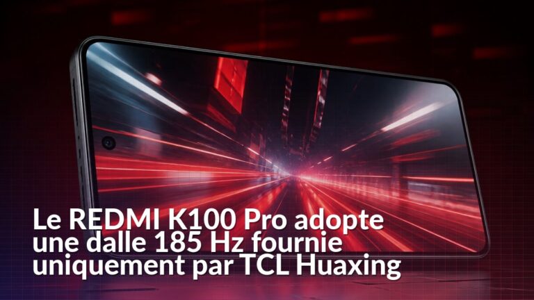 Illustration d’un smartphone REDMI évoquant l’écran 185 Hz de la série K100 Pro