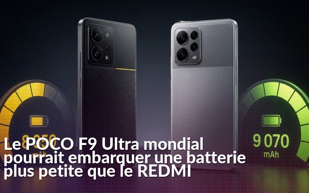 Comparaison des capacités de batterie du POCO F9 Ultra et du REDMI K100 Pro Max