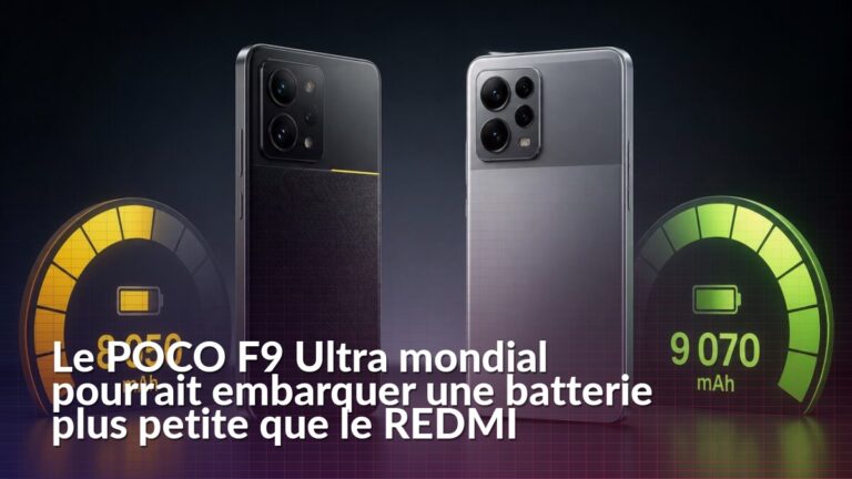 Comparaison des capacités de batterie du POCO F9 Ultra et du REDMI K100 Pro Max