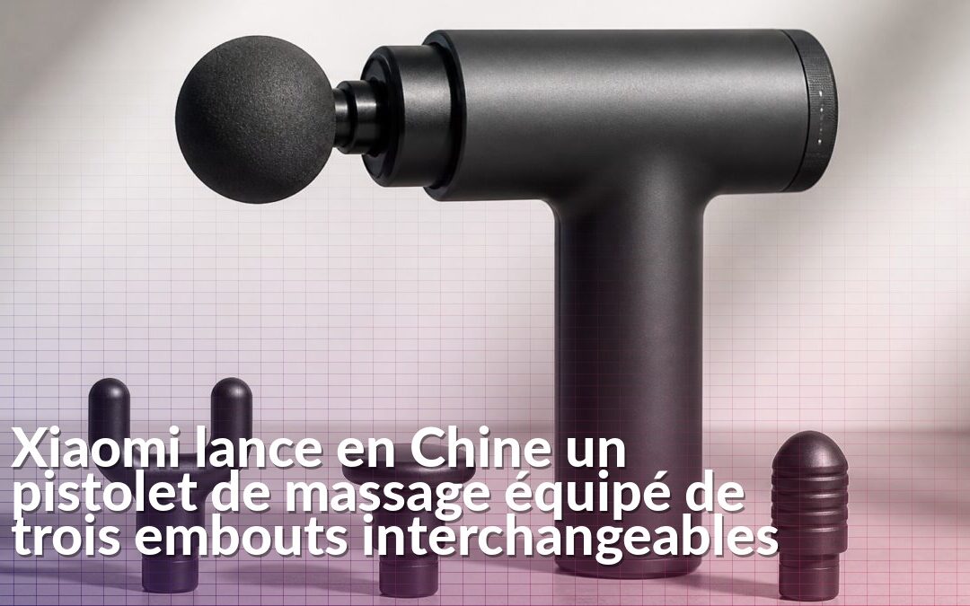 Pistolet de massage Xiaomi Mijia 3 avec ses trois embouts interchangeables