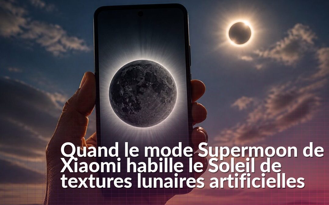 Photo du Soleil éclipsé affichant des textures lunaires ajoutées par le mode Supermoon de Xiaomi