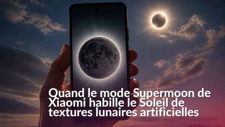 Photo du Soleil éclipsé affichant des textures lunaires ajoutées par le mode Supermoon de Xiaomi