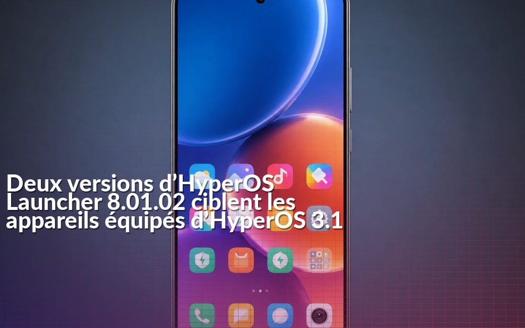 Écran d’accueil d’un smartphone Xiaomi utilisant HyperOS Launcher 8.01.02 sous HyperOS 3.1