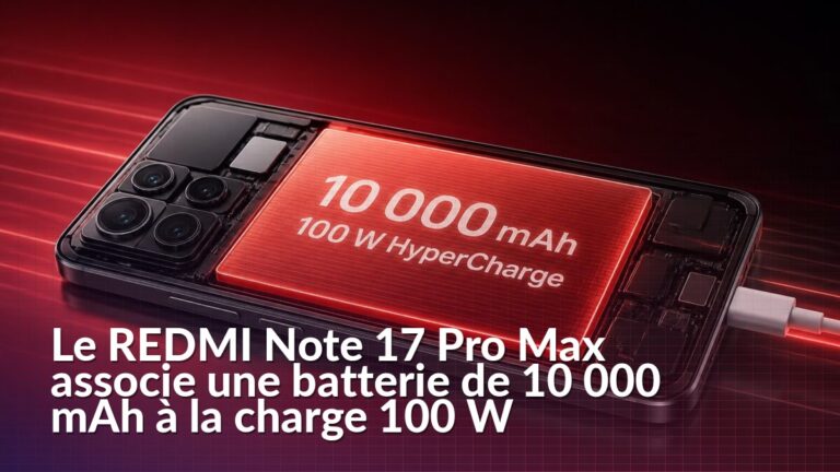 REDMI Note 17 Pro Max avec batterie 10 000 mAh et charge HyperCharge de 100 W