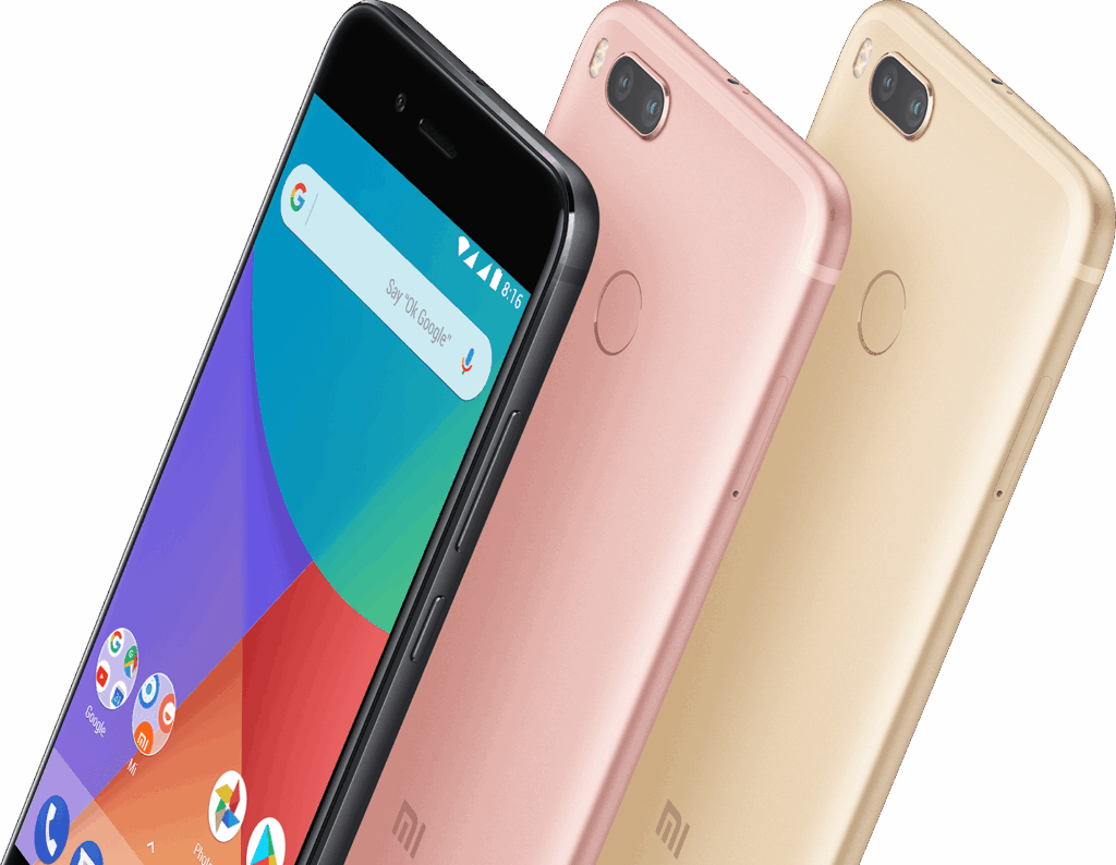 Xiaomi Mi A1 affichant une interface Android moderne avec le logo Evolution X