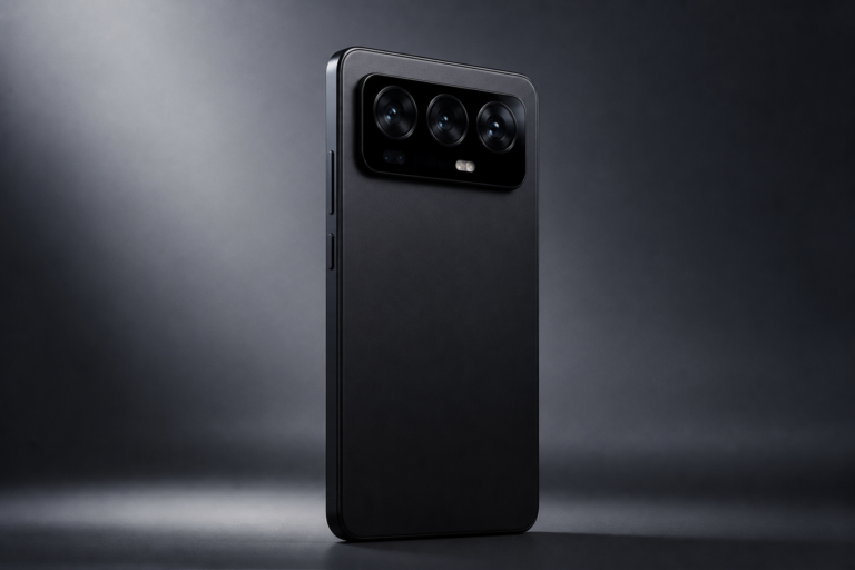 Vue arrière présumée du Xiaomi 18 Pro montrant son grand bloc photo Leica à trois modules