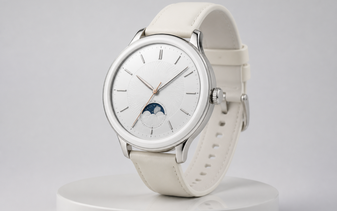 Xiaomi Watch S5 41 mm au poignet avec cadran affiché sur écran AMOLED
