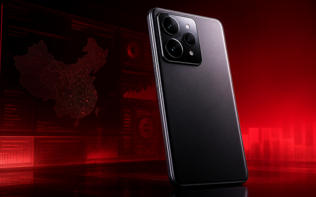 Illustration d’un smartphone Xiaomi associé à un enregistrement au MIIT chinois