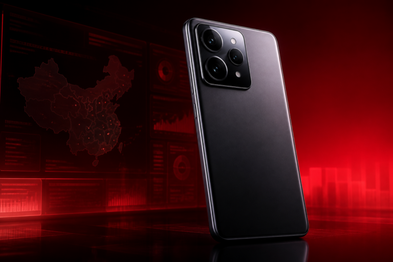 Illustration d’un smartphone Xiaomi associé à un enregistrement au MIIT chinois