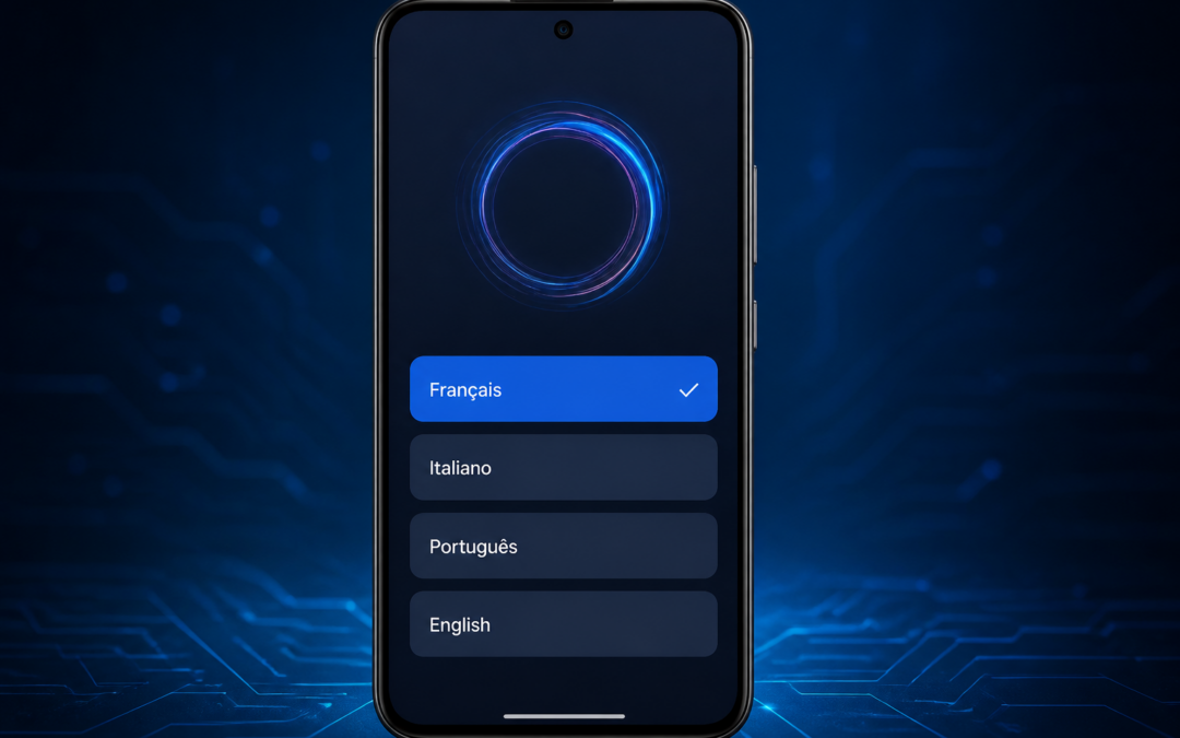 Réglages de langue d’un smartphone Xiaomi sous HyperOS 4 avec des langues européennes