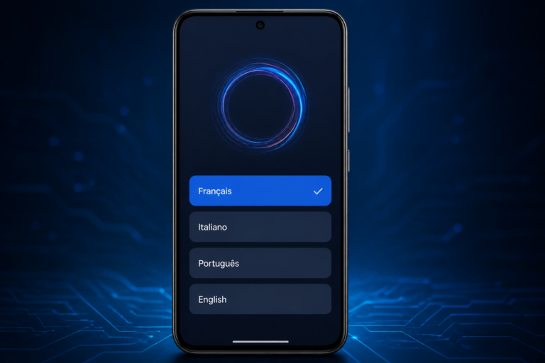 Réglages de langue d’un smartphone Xiaomi sous HyperOS 4 avec des langues européennes