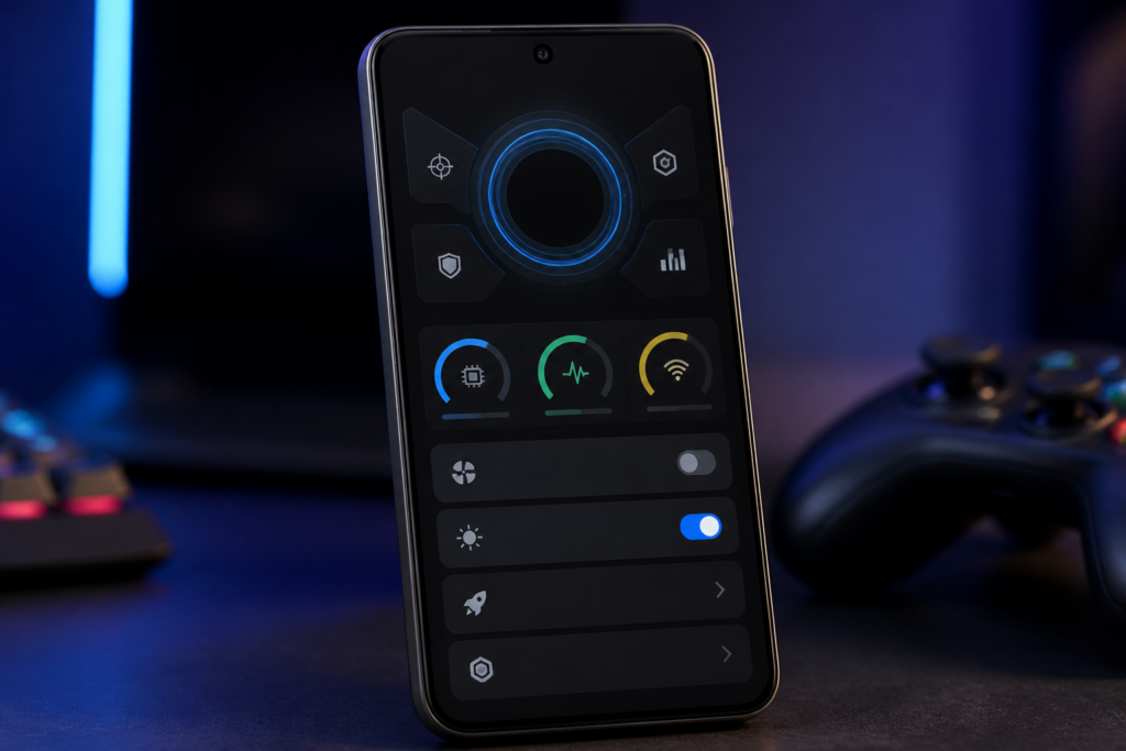 Smartphone Xiaomi affichant Game Turbo dans l’application Sécurité sous HyperOS