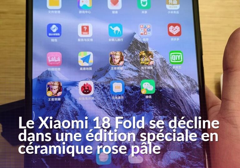 Xiaomi 18 Fold Ceramic Special Edition rose pâle fermé, avec son module photo arrière horizontal