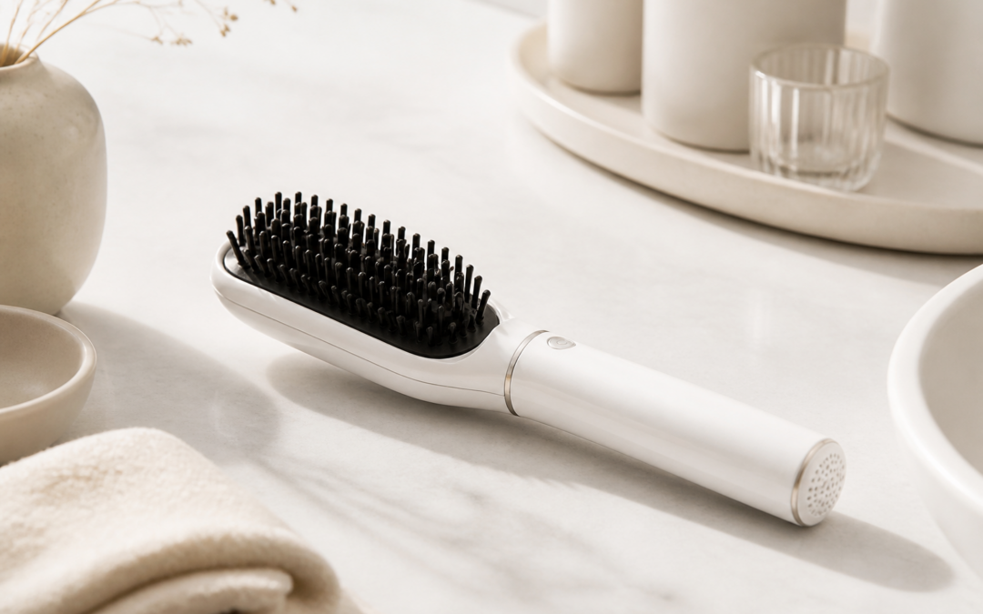 Brosse lissante Xiaomi sans fil de seconde génération posée sur une surface claire