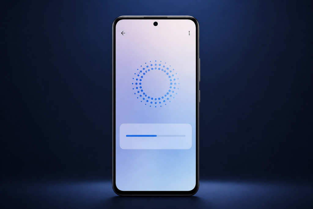 Smartphone Xiaomi recherchant des mises à jour HyperOS dans les paramètres
