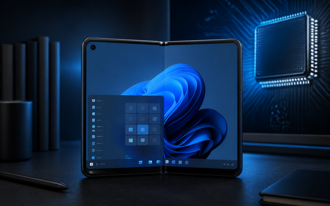 Démonstration de Windows sur l’écran d’un Xiaomi 18 Fold équipé du XRING O3