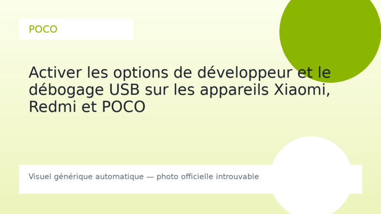 Activer les options de développeur et le débogage USB sur les appareils Xiaomi, Redmi et POCO