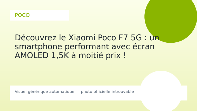Découvrez le Xiaomi Poco F7 5G : un smartphone performant avec écran AMOLED 1,5K à moitié prix !