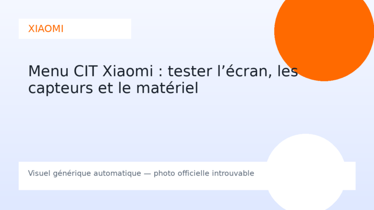 Menu CIT Xiaomi : tester l’écran, les capteurs et le matériel