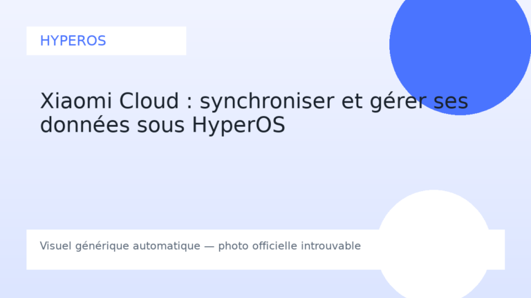 Xiaomi Cloud : synchroniser et gérer ses données sous HyperOS