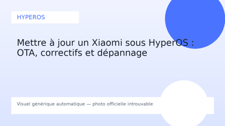 Mettre à jour un Xiaomi sous HyperOS : OTA, correctifs et dépannage