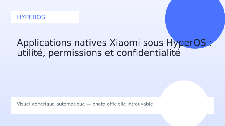 Applications natives Xiaomi sous HyperOS : utilité, permissions et confidentialité