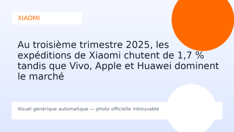 Au troisième trimestre 2025, les expéditions de Xiaomi chutent de 1,7 % tandis que Vivo, Apple et Huawei dominent le marché