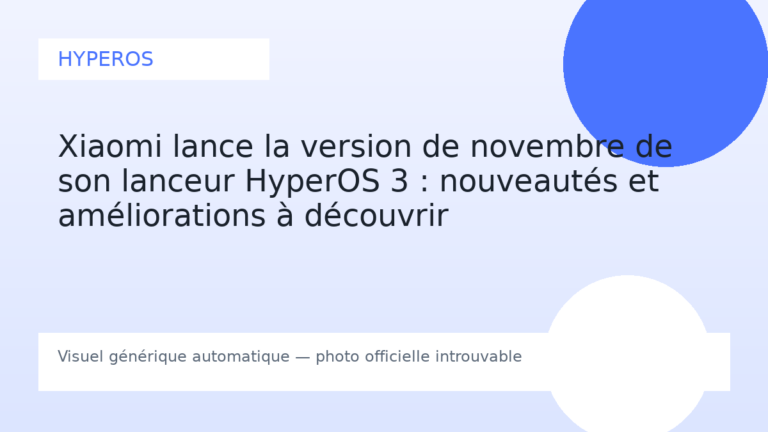 Xiaomi lance la version de novembre de son lanceur HyperOS 3 : nouveautés et améliorations à découvrir